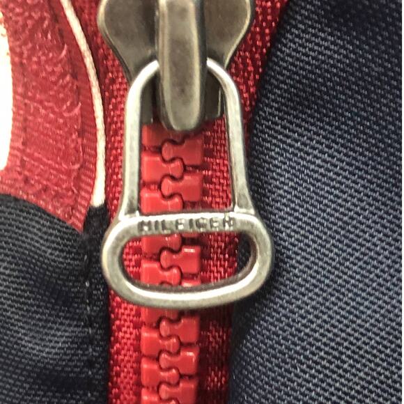 Tommy Hilfiger Full Zip Jacket Red White Blue TH85 Mens Med Sailing Colorblock - Picture 9 of 12